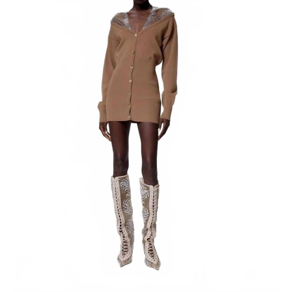NEW GIUSEPPE DI MORABITO knitted dress in camel